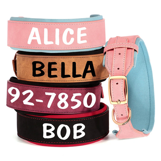 Personalized Dog Collar – PU Leather with Name Tag